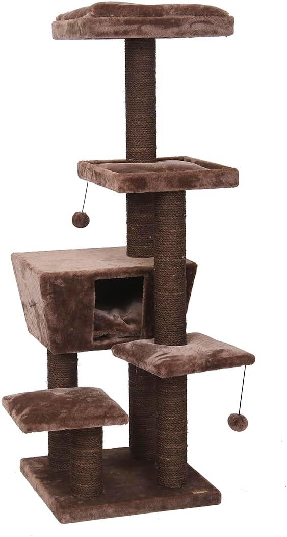Silecomplaza 431-422410 Katzenkratzbaum Trend North Dakota, Circa 48 x 48 x141 cm, Dunkelbraun