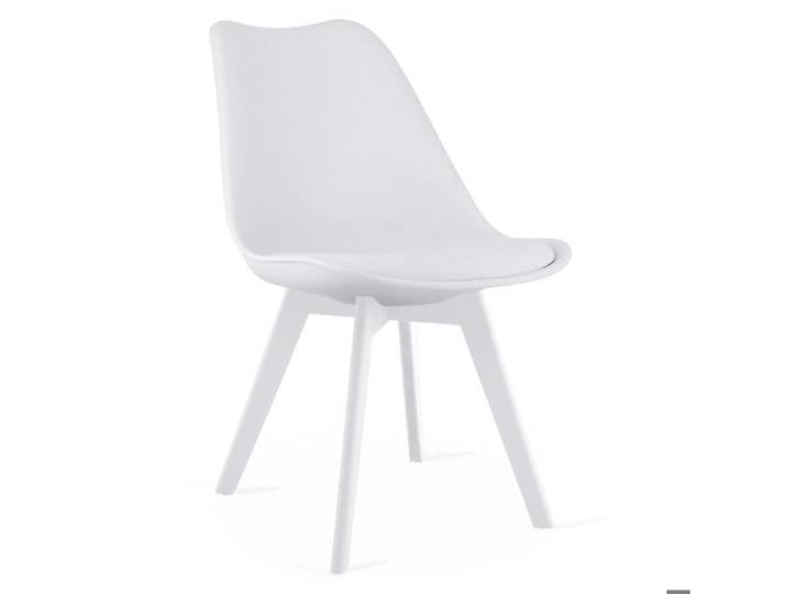Chaise Mark moderne blanche avec coussin en similicuir - Réf. VK8681847463108