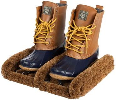Kings County Tools Natural Coir Doormat with Stainless Steel Frame - 13” x 12.5” Boot Brush Scraper