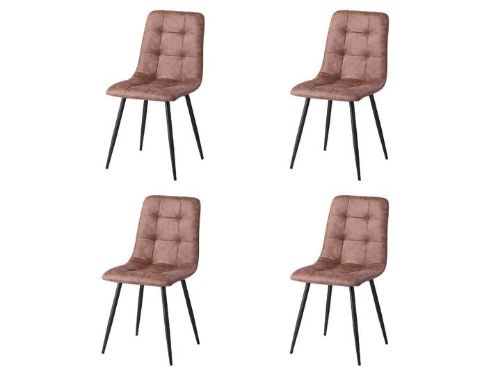 EGOONM Lot de 2/4 chaises de salle à manger vintage, chaises de salle à manger néerlandaises en velours, pieds simples en fer, adaptées à la cuisine et au salon