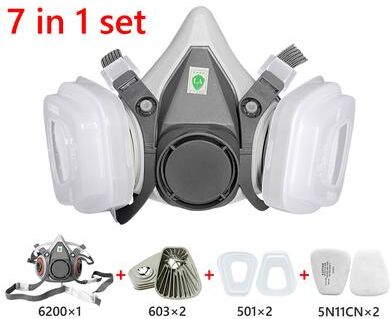 Perfect Picks Market Half Face Respirator Mask With Filters For Paint Spray And Dust Protection 6200 603 7in1