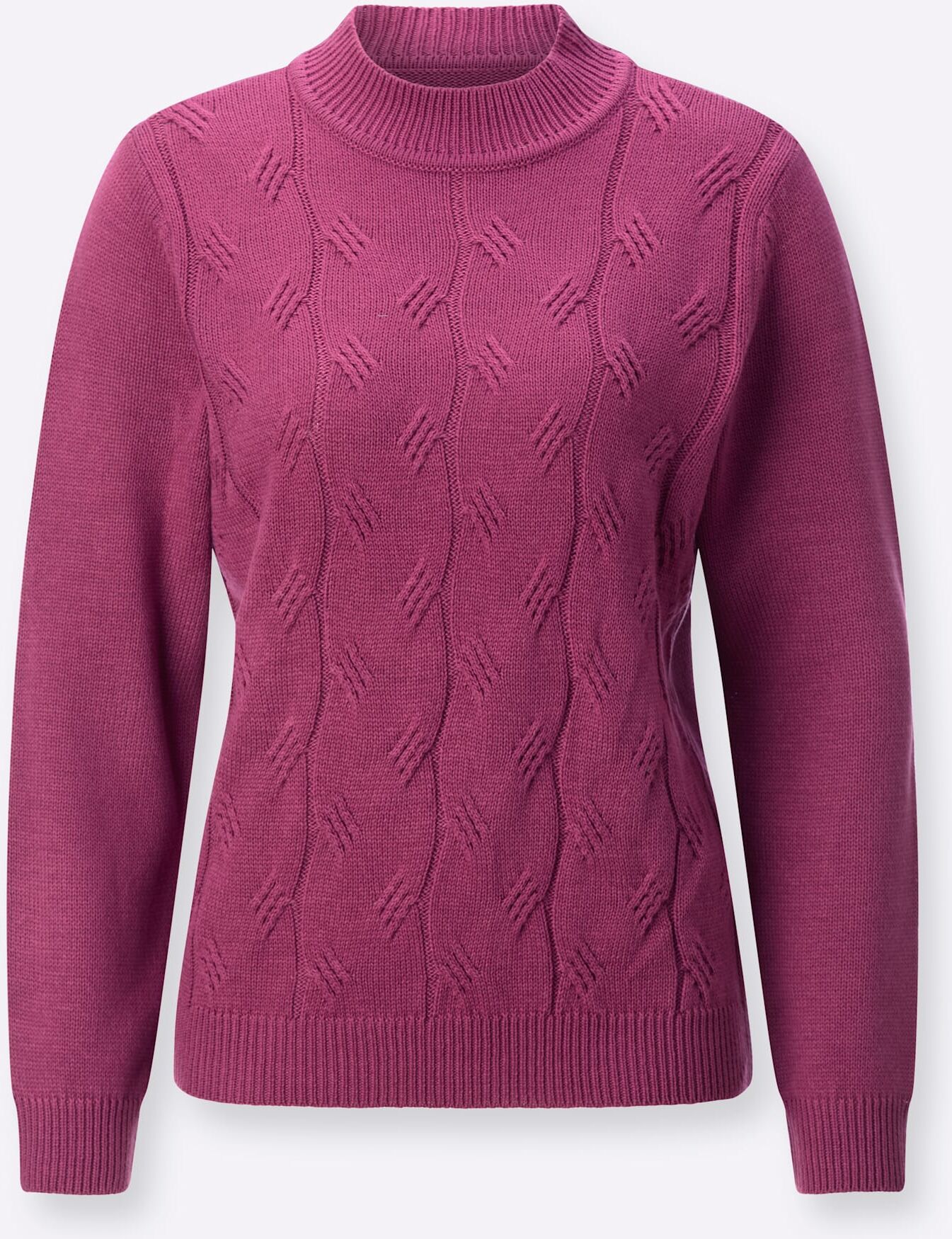 Stehkragenpullover CLASSIC "Pullover", Damen, Gr. 38, lila (erika), 100% Polyacryl, unifarben, Pullover Stehkragenpullover erika 38