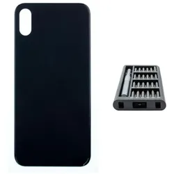 Kaputt.de iPhone X Backcover schwarz - Premium-Set (Apple iPhone X), Mobilgerät Ersatzteile, Schwarz