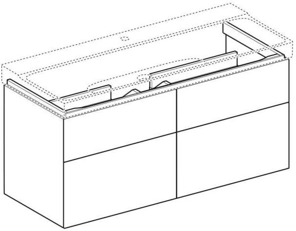 Geberit Xeno² Waschtisch-Unterschrank 500518001 117,4x53x46,2cm, mit 4 Schubladen, matt/greige