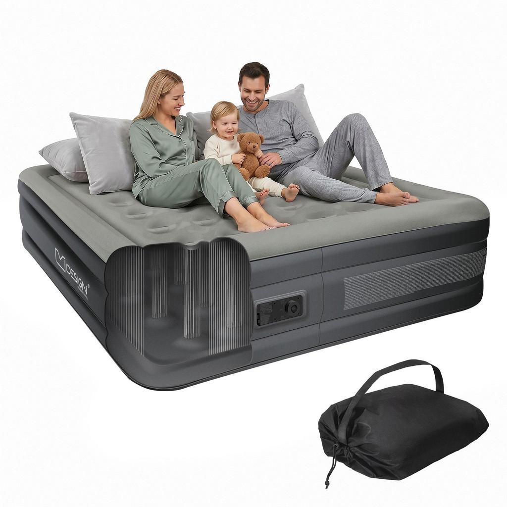 Ml-Design Luftbett, Grau, Textil, Rechteckig, 157x203 cm, TÜV Rheinland, Schlafzimmer, Betten, Gästebetten, Luftbetten