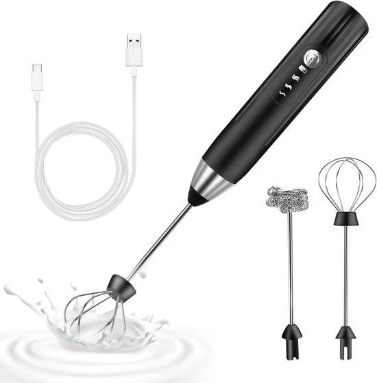 EBUYFIRE Elektrische mini garde met drie snelheden en USB-oplaadbaar, Zwart