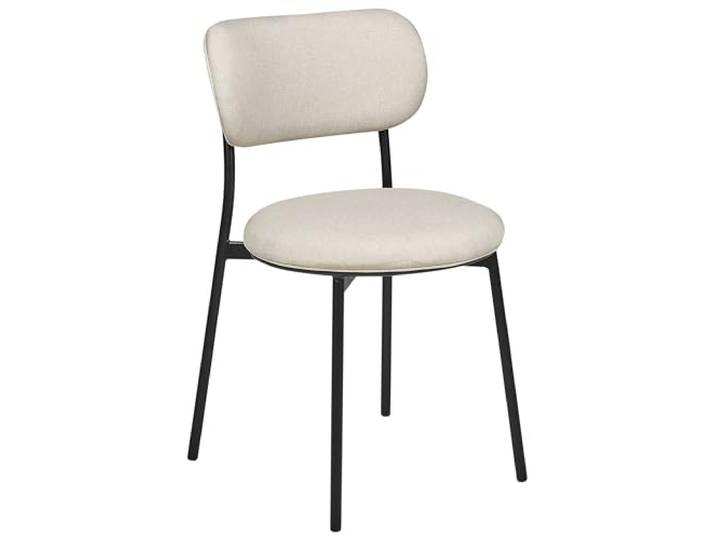 Beliani Esszimmerstühle 2er Set aus Stoff beige/Hellbeige schwarz modernes Design Casey