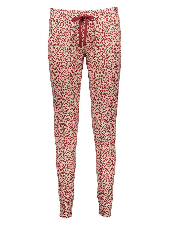 Skiny Pyjama-Hose in Hellgrau/ Bordeaux - 44