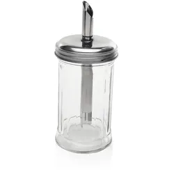 WAS Germany - Zuckerspender Set, 300 ml, Ø 70 cm, Set á 6 Stück, Edelstahl, Glas