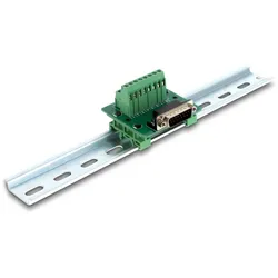 Delock D-Sub 15 Pin Stecker zu Terminalblock für Hutschiene