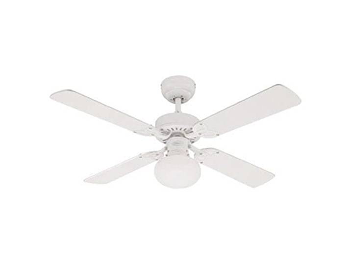 Westinghouse- 72185 Ventilateur de plafond d’intérieur blanc de 105 cm Vegas\, kit d‘éclairage LED avec verre opale dépoli