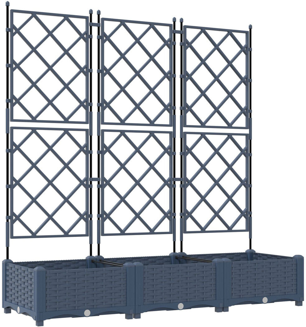 Dakota Fields Garden Planter Steel Outdoor Container Modern Decor Terrace Stylish Pot Grey 125.5cm x 120cm x 40cm