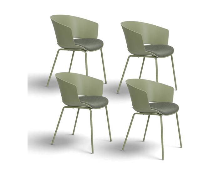 Stuhl Jessica - 4er Set Grün, Neu – Perfekt für Büro und Empfang