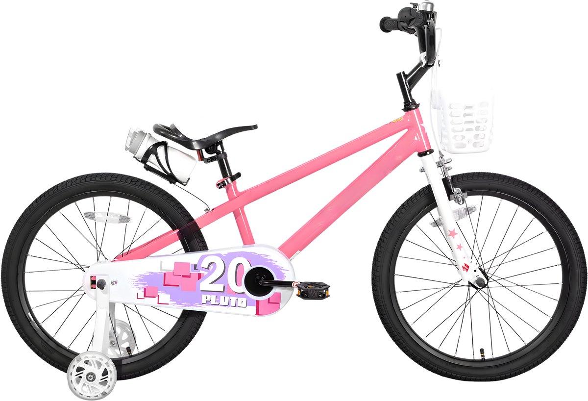 Kinderfahrrad 51 cm - 8-12 Jahre - mit leuchtenden Stützrädern & DIY Stickern - Rosa
