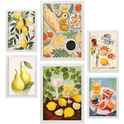 POSTER Set Mit 6 Zitronen Und Marmelade A3 & A4 Weißer Rahmen