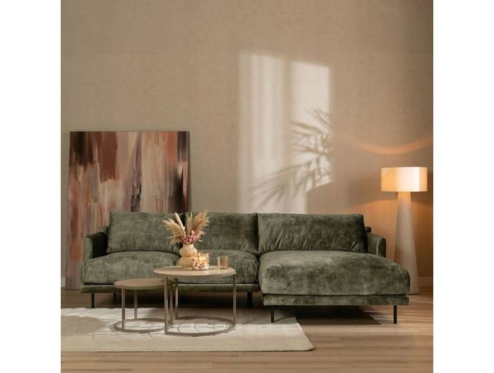Bronx71 Ecksofa Denver Samt grün rechts
