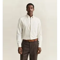 Gant für Herren. 3263005 Reg Archive Oxford Stripe Shirt Hemd creme (L), Beige, Klassisch, Langarm, Bio-Baumwolle