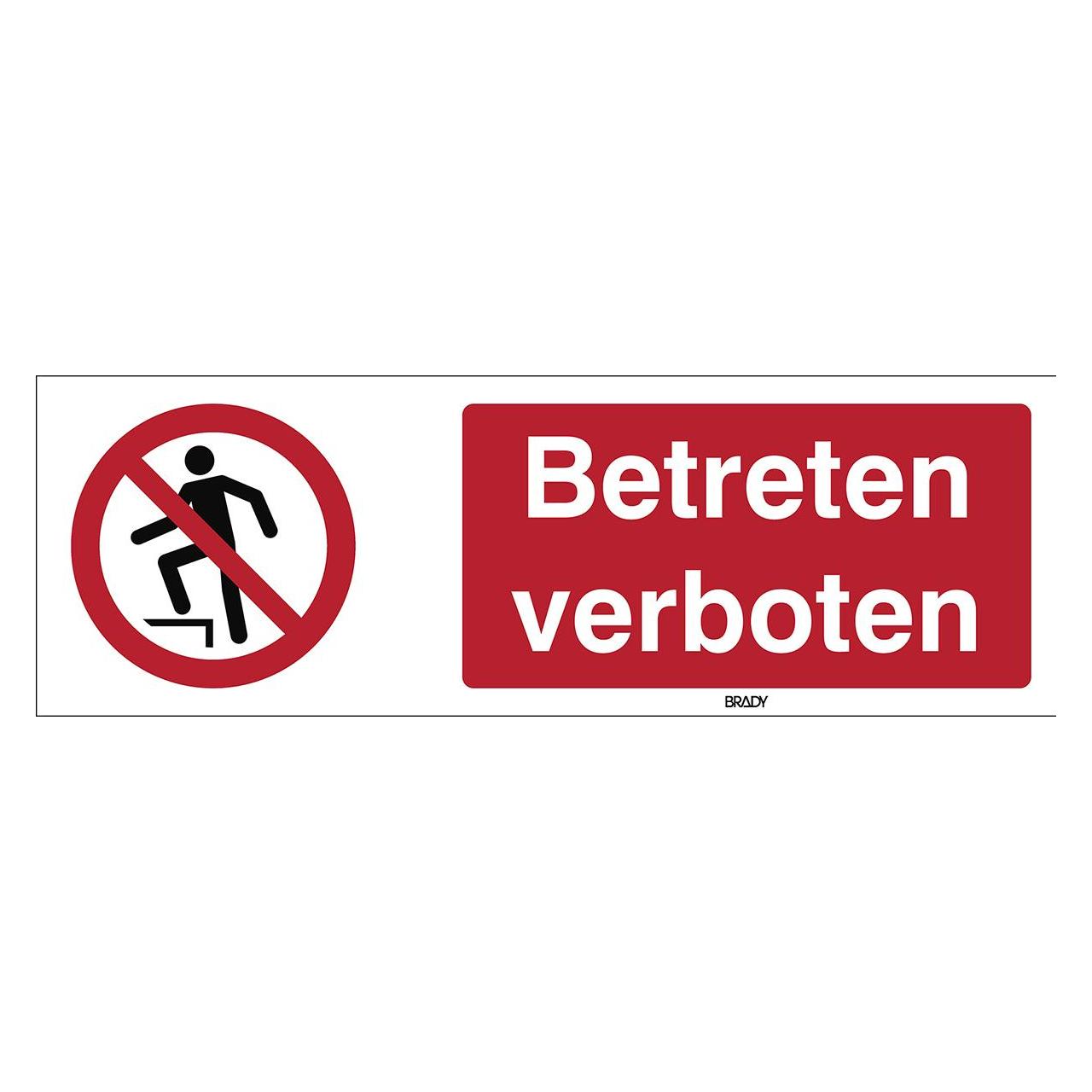 Brady ISO 7010 PIC P019 B-7525 ISO 7010 Zeichen - Betreten verboten Aluminium Rot & Schwarz au (824329)