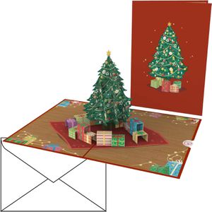papercrush Weihnachtskarte 3D Weihnachtsbaum, 120 x 175mm, Pop-Up Karte, mit Umschlag, 1 Stück