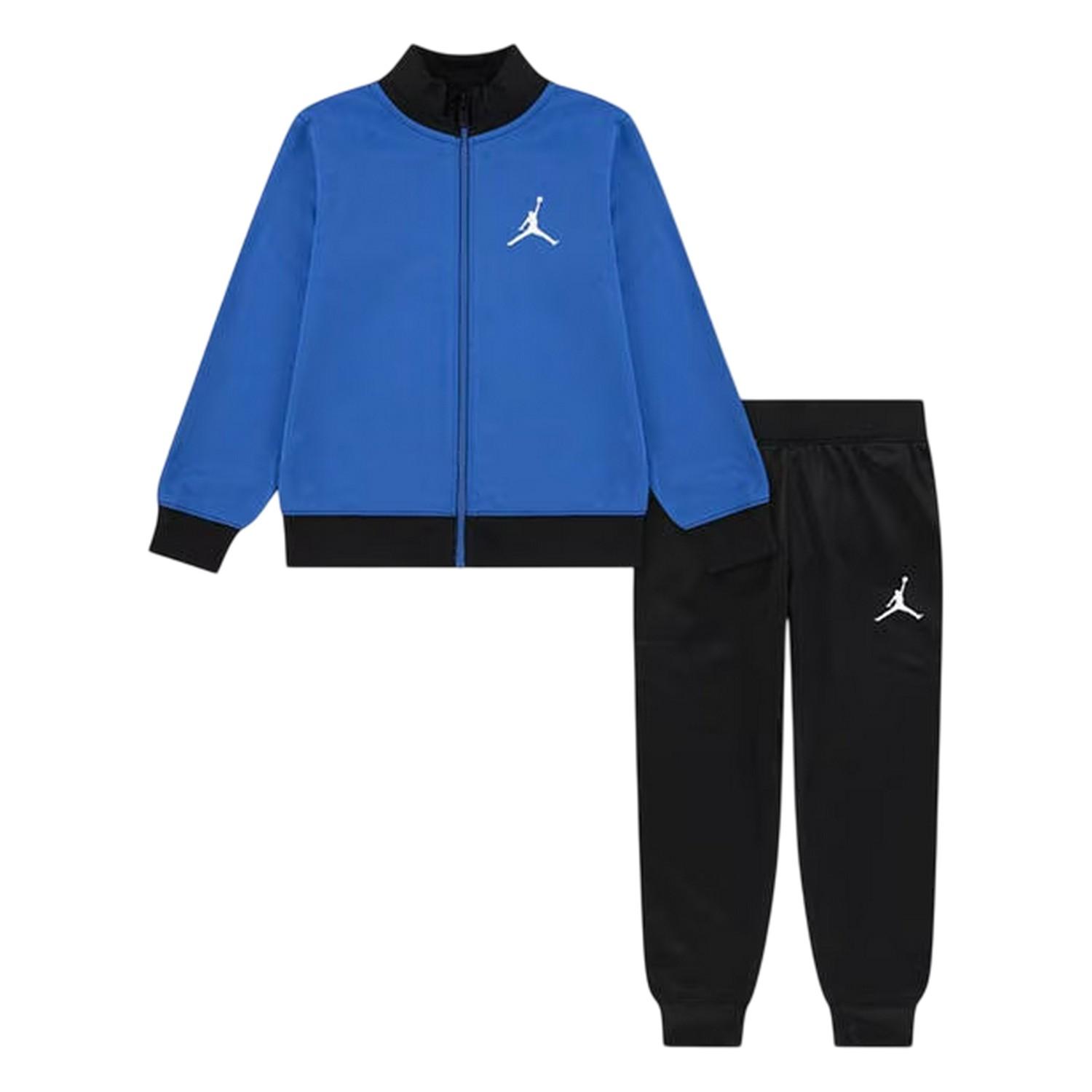 Nike - "Air Jordan" Trainingsanzug für Kinder, Langärmlig (Blau/Schwarz)