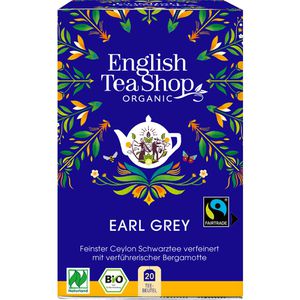 EnglishTeaShop Tee Earl Grey, fairtrade, BIO, Schwarzer Tee mit Bergamottenaroma, 45 g, 20 Beutel