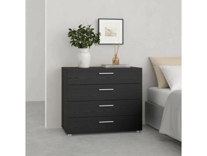 Dmora - Kommode Marinette, Mehrzweckkommode, Schlafzimmerkommode, Schrank mit Schubladen, 80x40 h68 cm, Schwarz