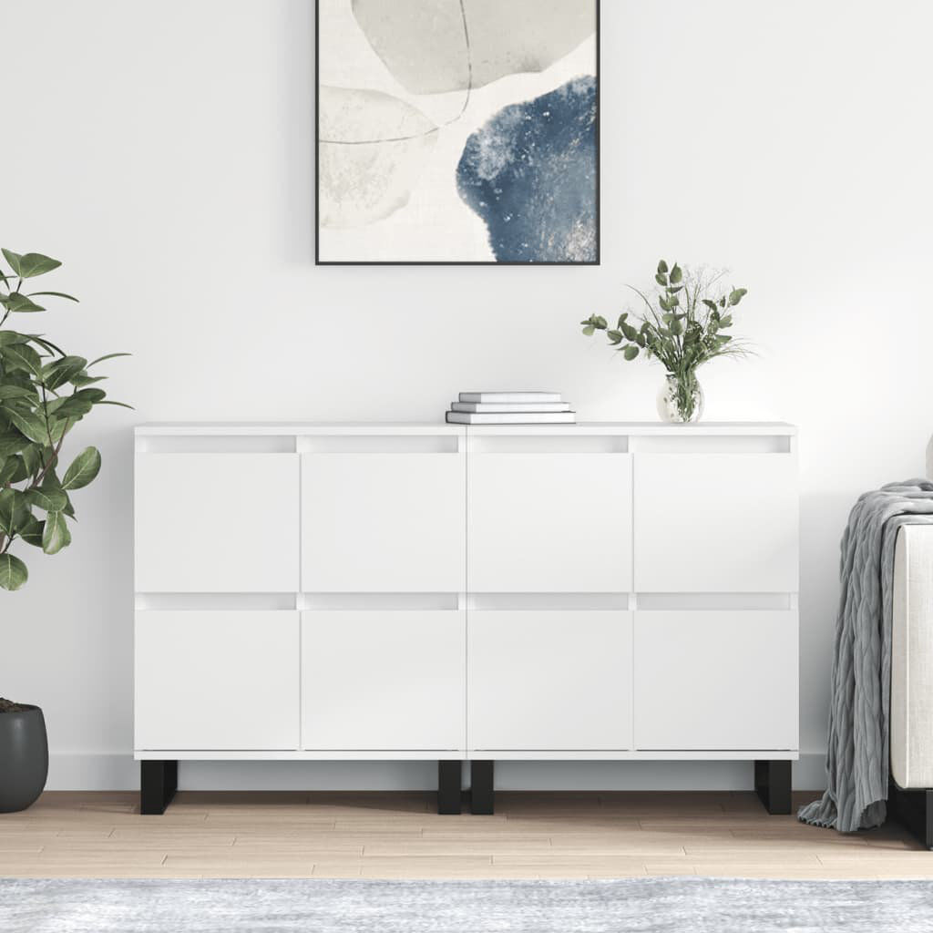 Latitude Run Brooklana 120 cm W Sideboard High Gloss White 70cm H X 120cm W X 35cm D