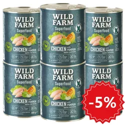 WILD FARM Superfood Huhn (Huhn mit Kürbis, Apfel und Kräutern) 6x800g getreidefreies Hundefutter