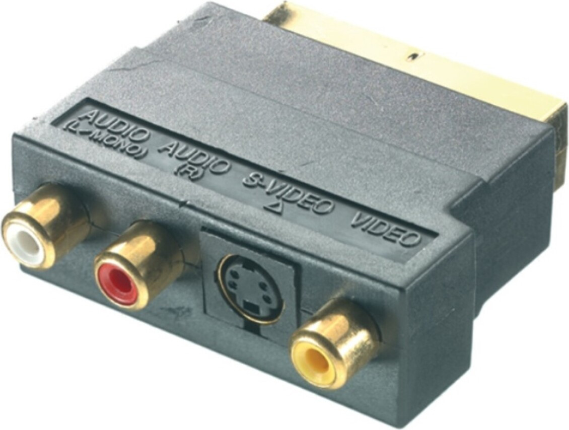 Vivanco Scart naar SVHS adapter met 3 cinch-aansluitingen voor audio en video