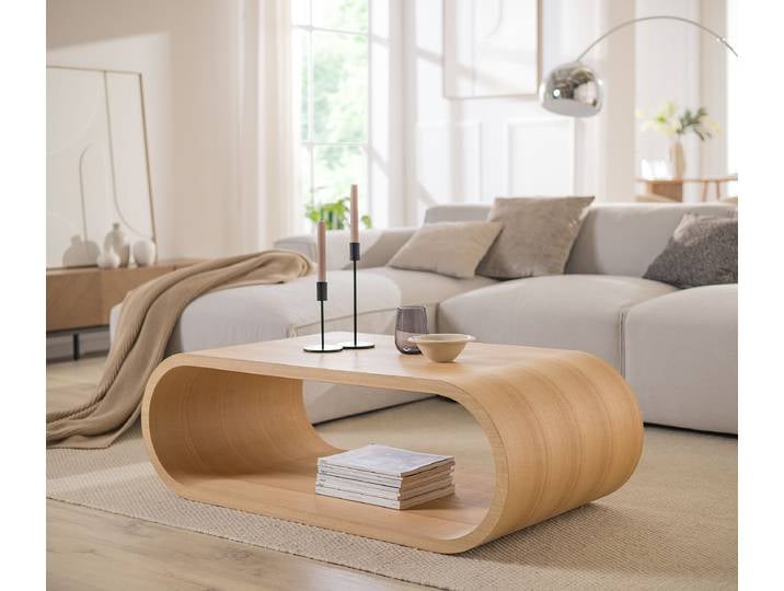 Table basse Two Colour 120 x 40 x 60cm Beige/Marron/Frêne clair