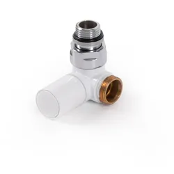 Terma Winkeleck-Regelventil CYLINDER GZ 1/2"-GZ 24-19 links, TGZRBI002, Weiß TGZRBI002