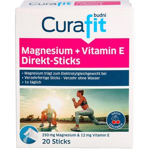 Curafit Magnesium Direkt-Sticks, Granulat, 20 Portionen, Magnesiumoxid + E, 250 mg