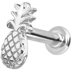 14 Karat Gold Labret mit Innengewinde ANANAS