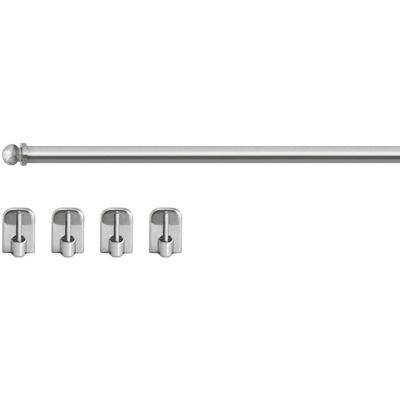 Vitragenstange GOOD LIFE "Kugel" Gr. 2, grau (nickelfarben), Ø:7mm, Kunststoff, Metall, Gardinenstangen