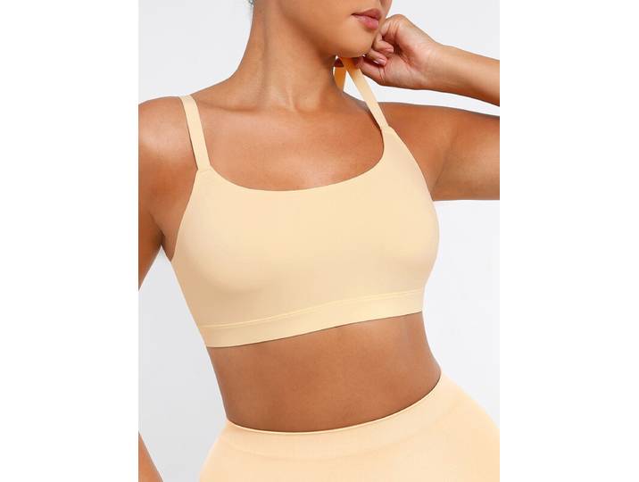 Feelingirl Everyday Soutien-gorge à décolleté carré sans armature, transparent, Taille L - Peau