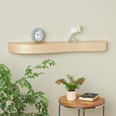 ARCILLA ELEMENTAL Black, Brown or Light Brown Wood Handmade Room Wall Shelf