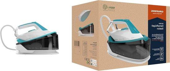 Grundig Stoomstrijkijzer Station met 12 L Watertank - Wit Turquoise