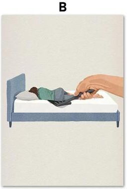 Inspired Finds Nordic Laundry Girl Canvas Wall Art Minimalist Bathroom And Living Room Decor b Conceptual Surreal Art 11.81x15.75in No Frame