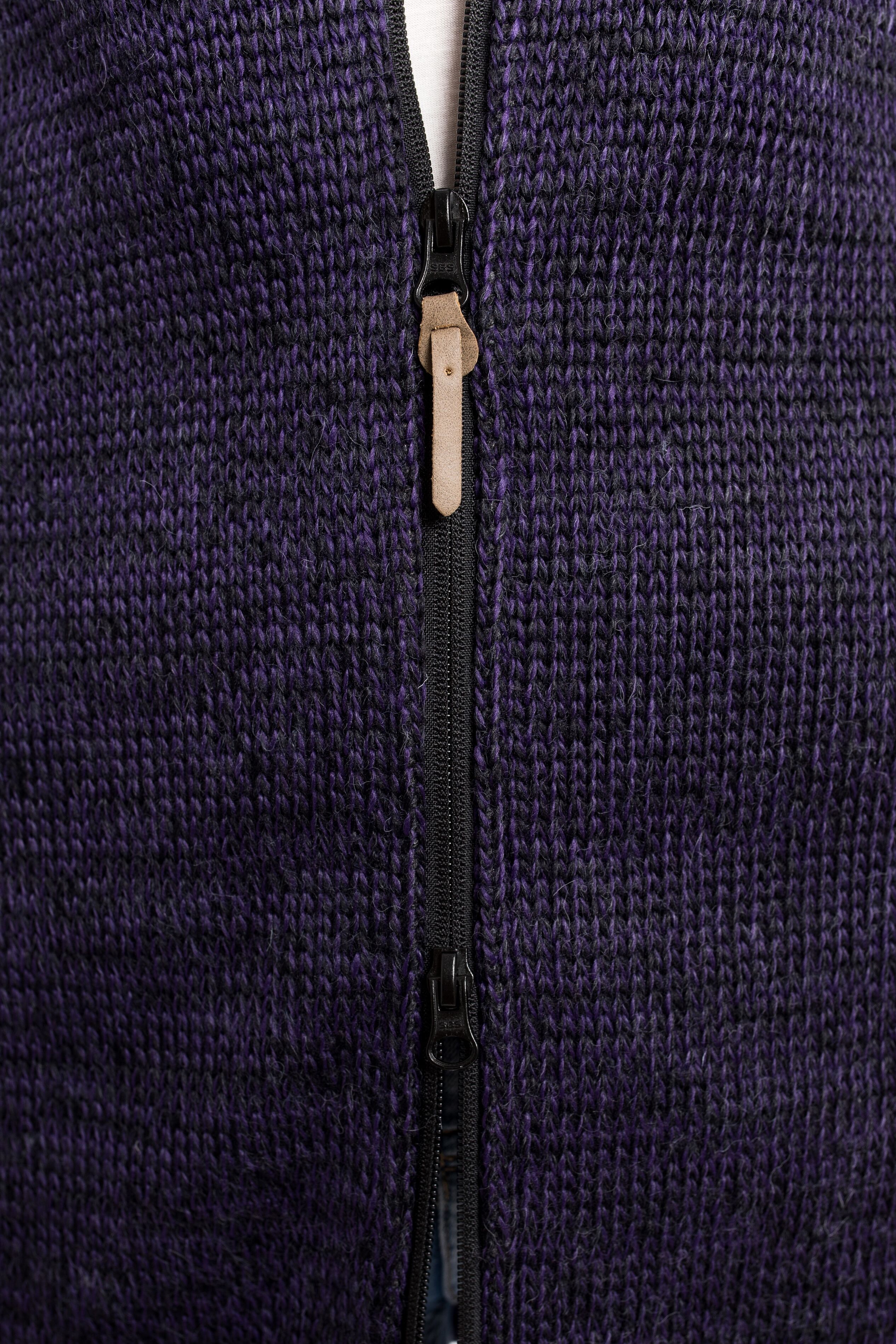 Strickfleecejacke DEPROC ACTIVE "TYNDALL WOMEN", Damen, Gr. 40 (M), lila (dunkellila), Fleece, 90% Polyester, 10% Wolle, tailliert hüftbedeckend, gerader Abschluss mit Kordelzug,mit Reissverschluss, Jacken Strickfleecejacke, in edler Melangeoptik dunkelli