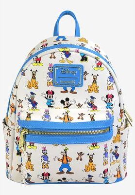 Women's Loungefly X Disney Mickey & Friends Waving Mini Backpack Handbag White by Loungefly in White