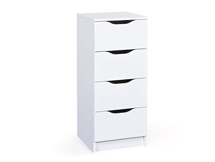Inter Link - Commode - 4 tiroirs - Meuble à tiroirs - Meuble d'appoint - Buffet - Mélaminé - Blanc - Tiroirs avec poignées encastrées - Westphalen 4