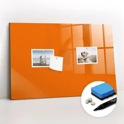 MAGNETTAFEL 60x40 Orange schwarzer Marker