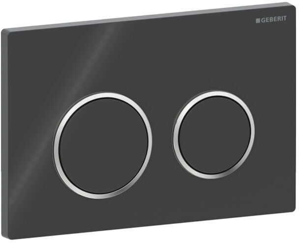 Geberit Betätigungsplatte Omega 20 Round 115085KM1 schwarz/hochglanz-verchromt, für Omega Spülkasten