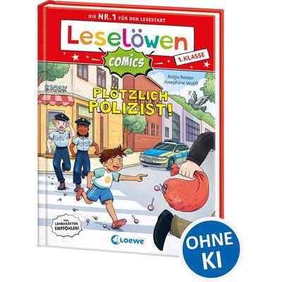 Leselöwen Comics 1. Klasse - Plötzlich Polizist!, Gebundene Ausgabe von Katja Reider, Loewe, 978-3-7432-2189-5