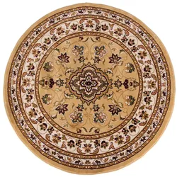 TEPPICH GLAZERT, klassisch-floral, Braun, Ø 133 cm