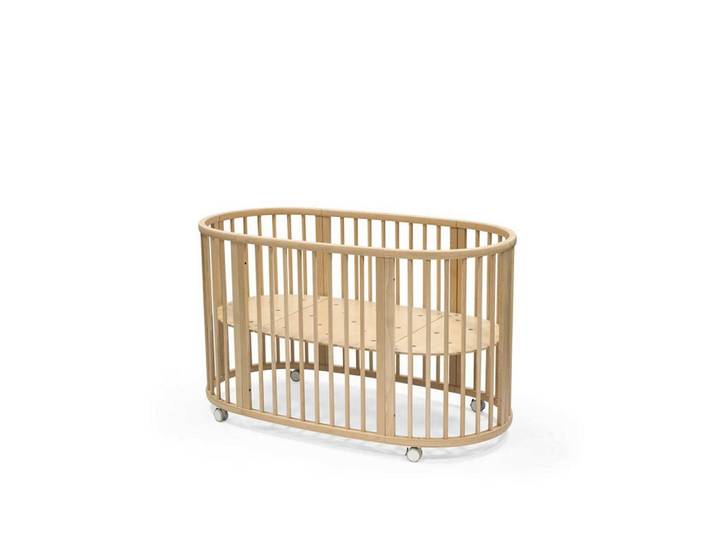 Stokke Gitterbett, Naturfarben, Holz, Buche, massiv, 74x78x141 cm, zum Juniorbett umbaubar, höhenverstellbar, Lattenrost inklusive, Baby- und Kindermöbel, Babyzimmer, Babybett, Gitterbett