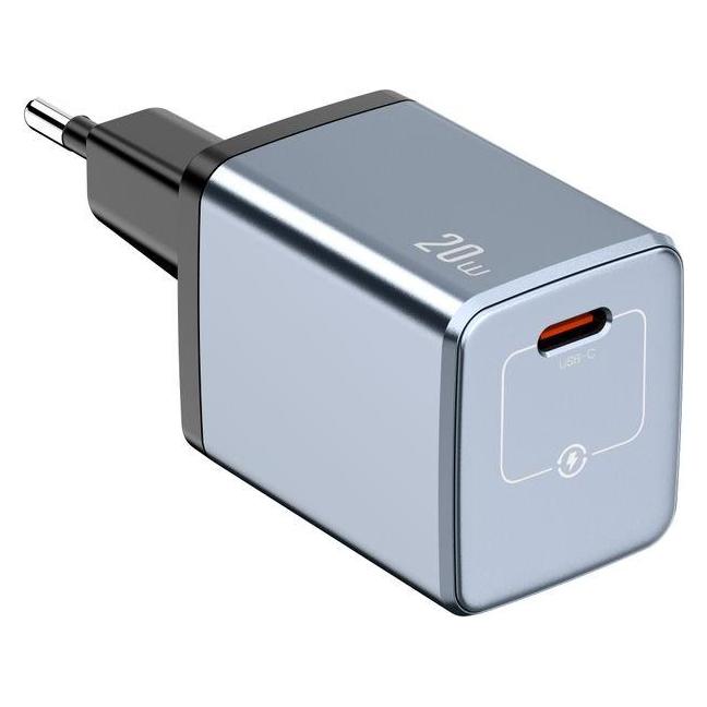 Nextbatt 20W GaN Schnellladegerät | USB-C Wandadapter | Schwarz/Grau (20 W) (NB-008PD)