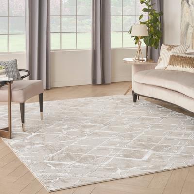 Nourison Glam Indoor Grey Geometric Area Rug
