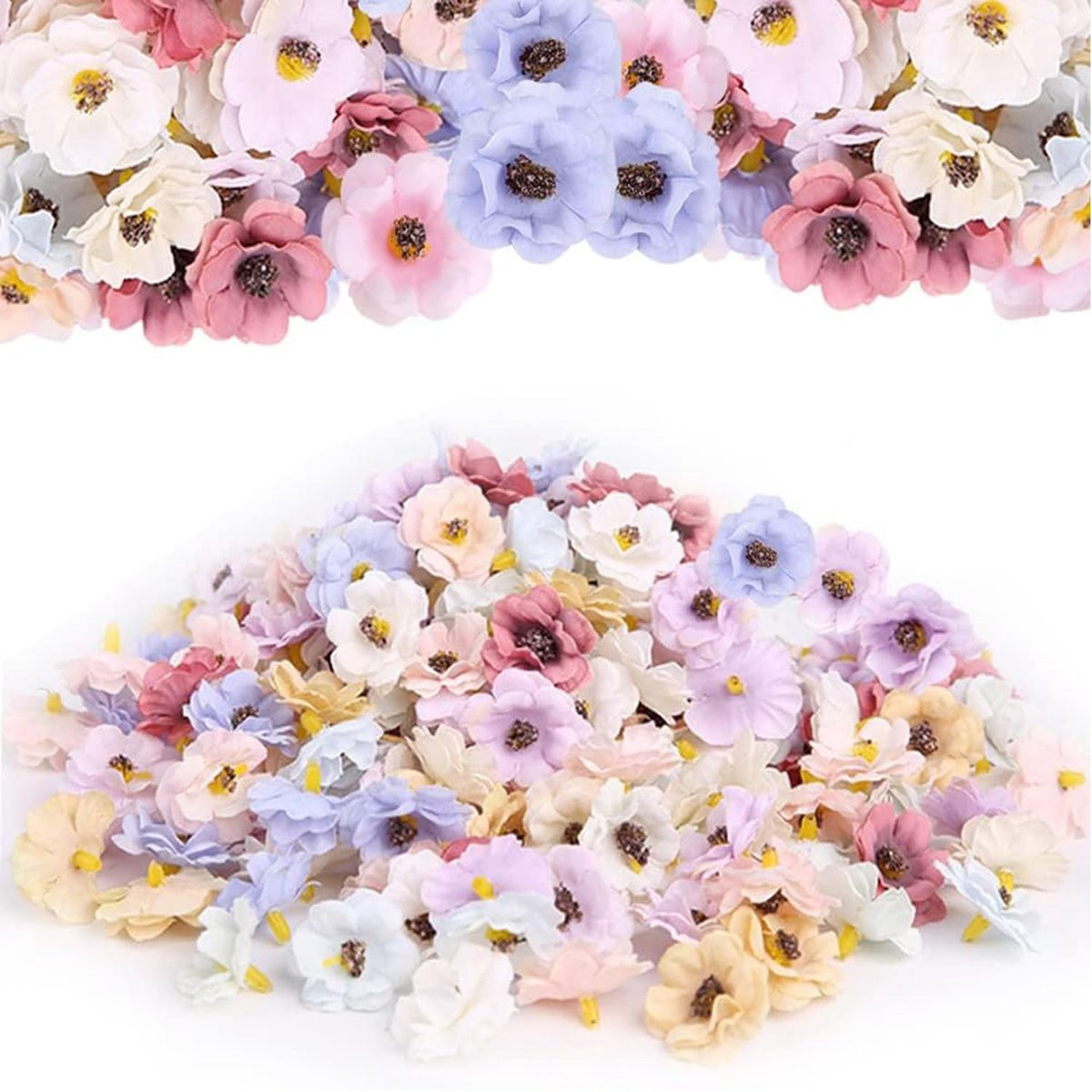 Dailygoods 200 stuks mini kunstbloemen kleurrijke madeliefjes voor decoratie