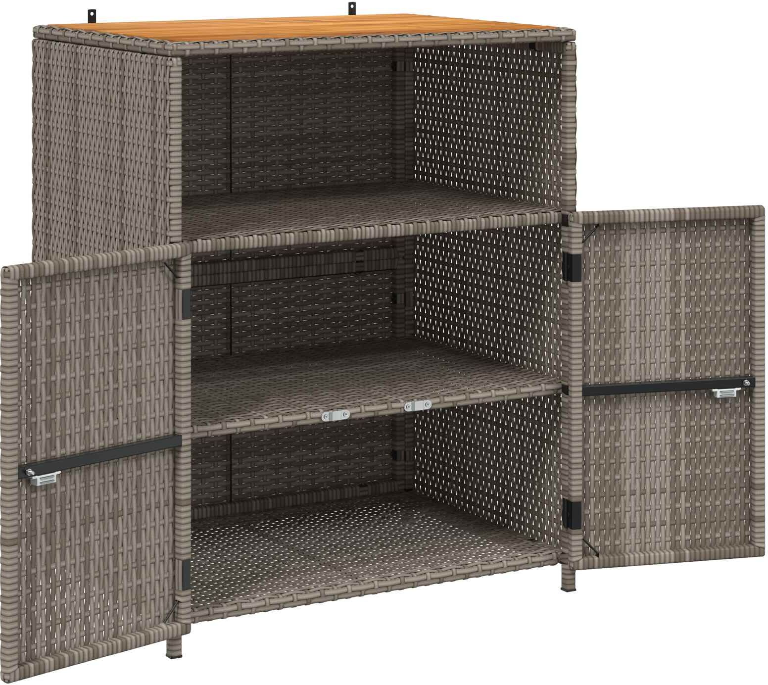 vidaXL Armoire Gris 70 x 50 x 87 cm Polyester et Roly Ratten